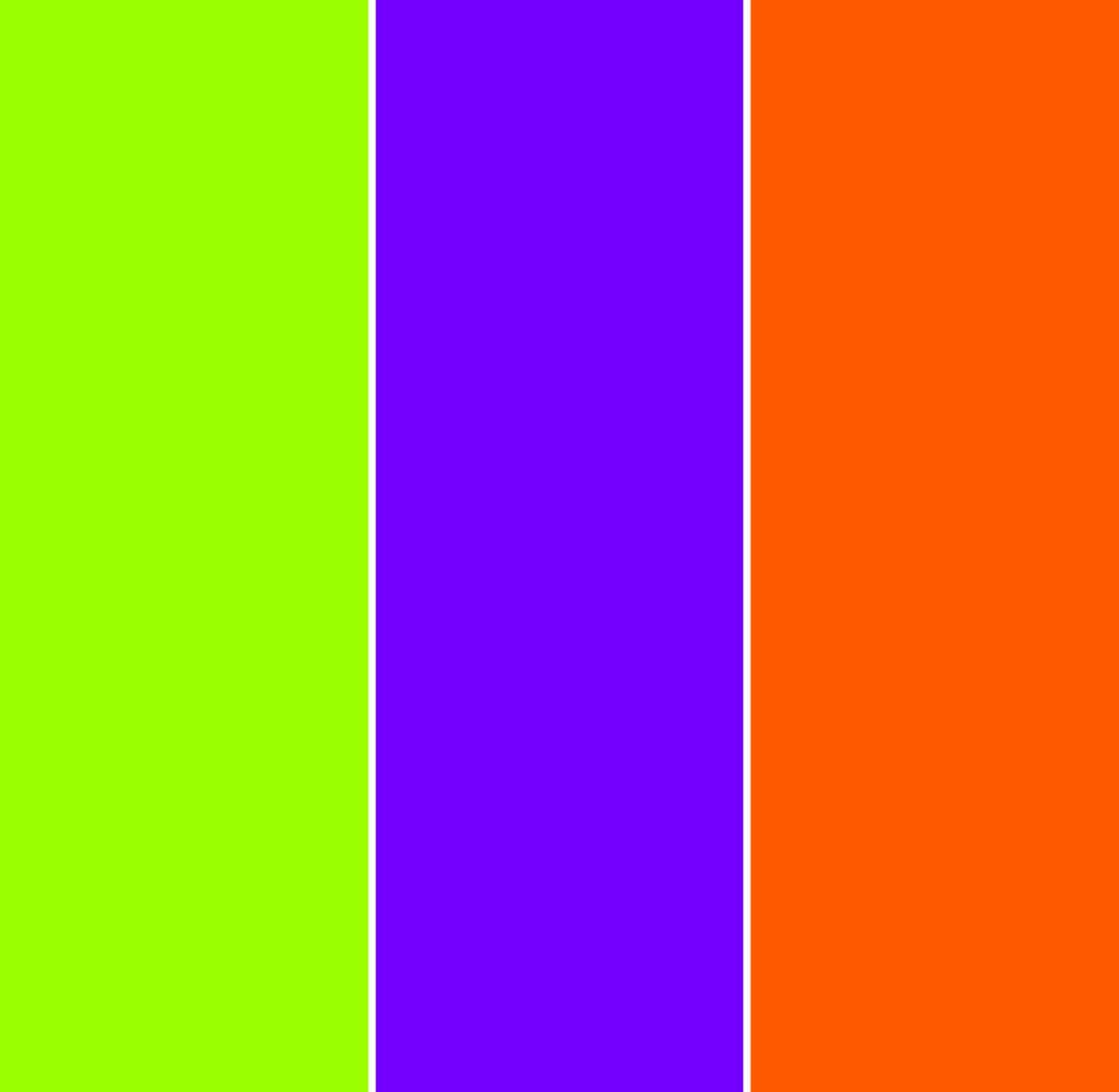 3 vertical bars of colour: yellow-gree, blue-violet, and red-orange